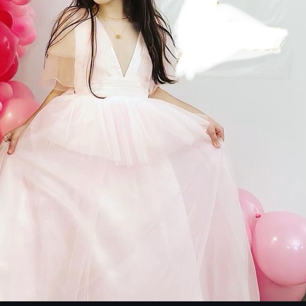 Girl's Puff Flower Girl Dresses Satin Layers First Communion Dresses, light Pink